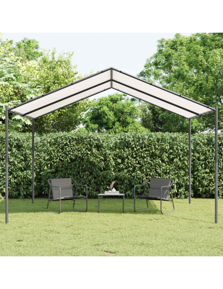 Gazebo Bianco 4 x 4 x 2,6 m Acciaio e Poliestere