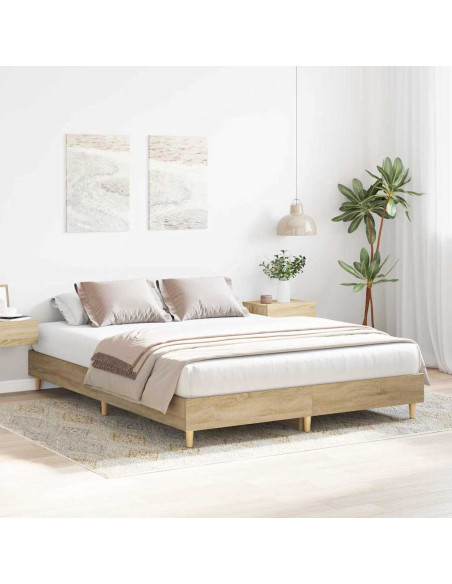 Struttura del letto 2 pcs Sonoma 152 x 203 cm Legno multistrato