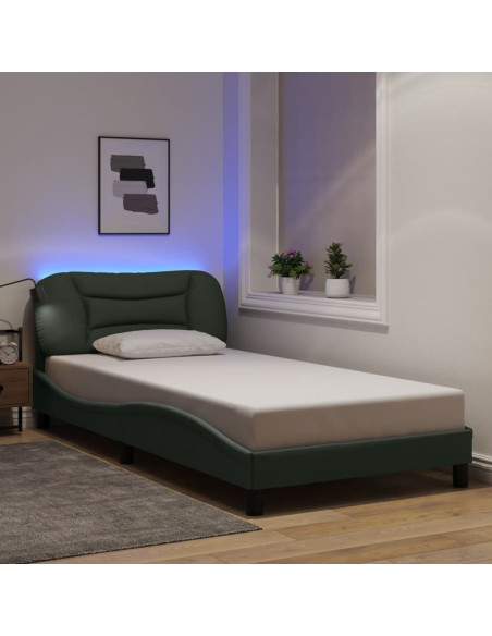 Giroletto con LED senza Materasso Hvar Grigio Scuro 100x203 cm in Tessuto