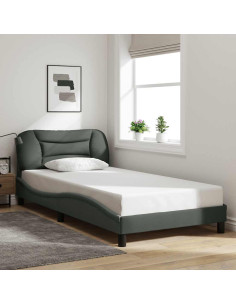 Giroletto senza Materasso Hvar Grigio Scuro 100x203 cm Tessuto