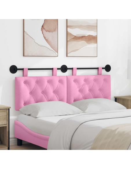 Testata appesa Montaggio a parete Rosa 150 x 55 x 7 cm Tessuto