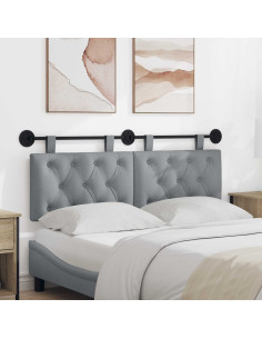 Testata appesa Grigio chiaro 150 x 55 x 7 cm Tessuto