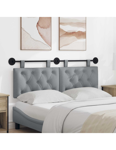 Testata appesa Grigio chiaro 150 x 55 x 7 cm Tessuto