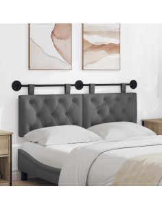 Testata appesa Grigio scuro 150 x 55 x 7 cm Tessuto