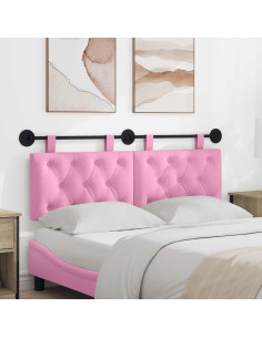 Testata appesa Montaggio a parete Rosa 130 x 55 x 7 cm Tessuto