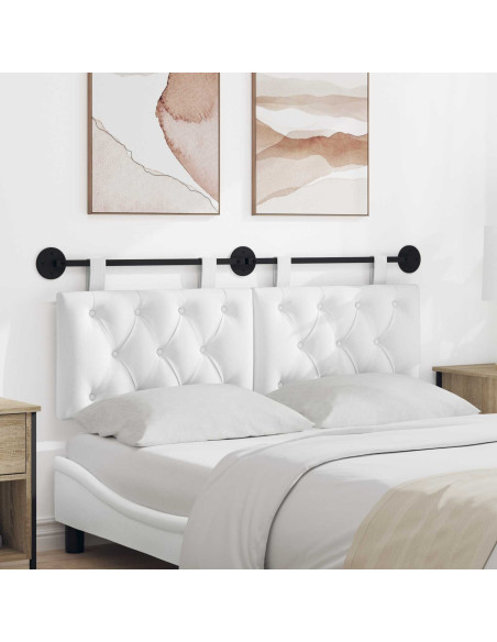 Testata appesa Bianco 130 x 55 x 7 cm Tessuto