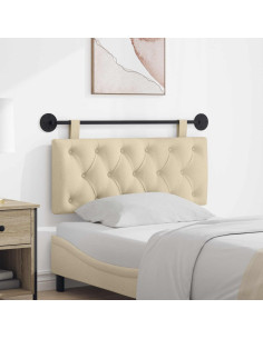 Testata appesa Montaggio a parete Crema 110 x 55 x 7 cm Tessuto