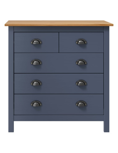 Credenza Hill Grigia 79x40x80 cm in Legno Massello di Pino