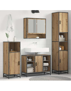 Set di mobili per il bagno con lo scaffale Rovere artigianale