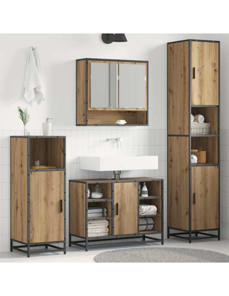 Set di mobili per il bagno con lo scaffale Rovere artigianale