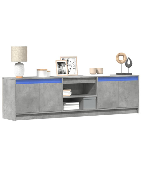 Mobile Porta TV con LED Grigio Cemento 180x34x50cm Truciolato