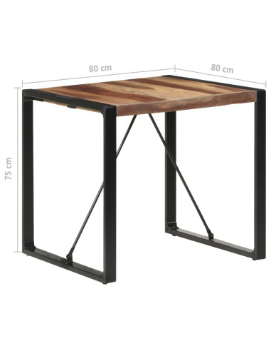 Tavolo da Pranzo 80x80x75 cm Legno Massello Finitura Sheesham