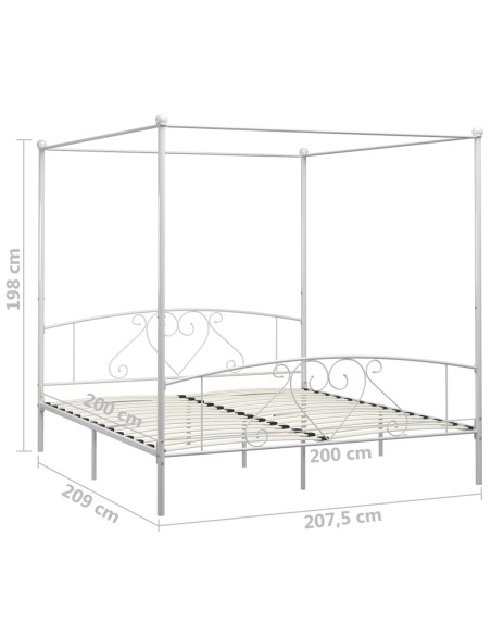 Giroletto Baldacchino senza Materasso 200x200 cm Metallo