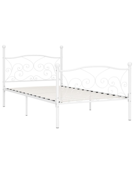 Giroletto Base con Doghe Bianco in Metallo 100x200 cm