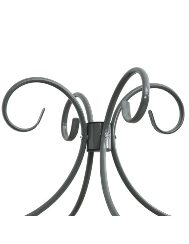 Letto a Baldacchino Grigio in Metallo 90x200 cm