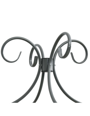 Letto a Baldacchino Grigio in Metallo 100x200 cm