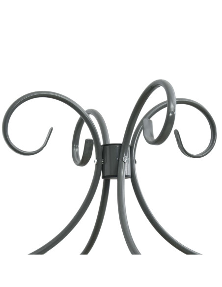 Letto a Baldacchino Grigio in Metallo 100x200 cm