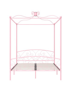 Giroletto a Baldacchino Rosa in Metallo 180x200 cm 2