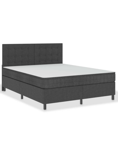 Letto a Molle Grigio Scuro in Tessuto 180x200 cm