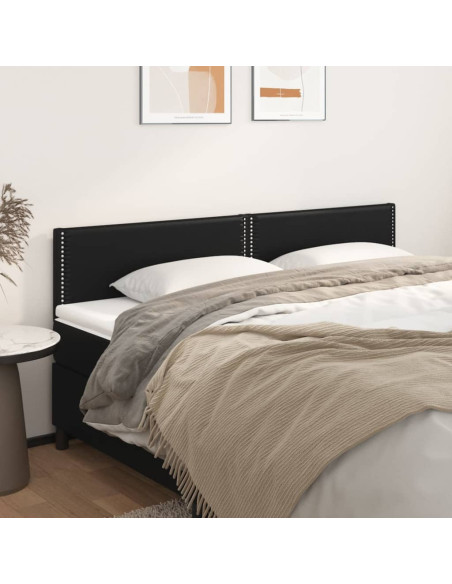 Testiera Nera 160x5x78/88 cm in Similpelle