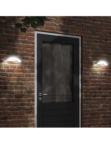 Applique con LED e Sensore Bianca in Alluminio Pressofuso