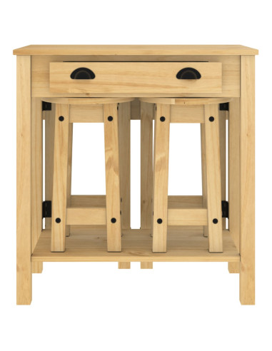 Set da Bar 5 pz in Legno Massello di Pino