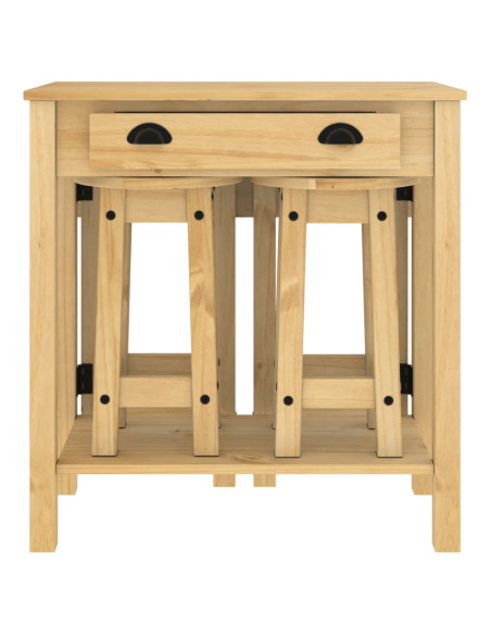 Set da Bar 5 pz in Legno Massello di Pino