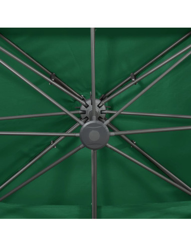 Ombrellone a Sbalzo con Doppia Copertura 400x300 cm Verde
