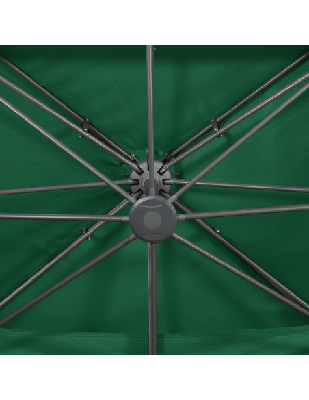 Ombrellone a Sbalzo con Doppia Copertura 400x300 cm Verde