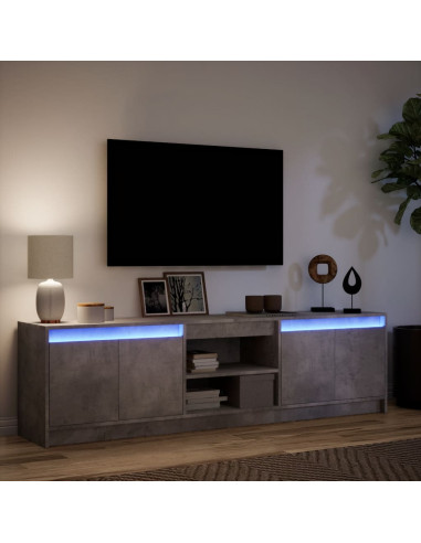 Mobile Porta TV con LED Grigio Cemento 180x34x50cm Truciolato