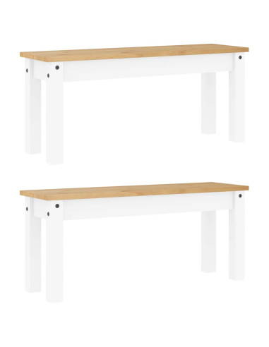 Set da Pranzo 3 pz PANAMA Bianco in Legno Massello di Pino