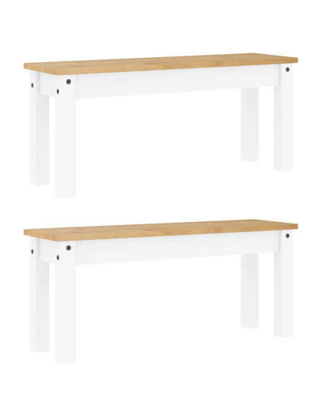 Set da Pranzo 3 pz PANAMA Bianco in Legno Massello di Pino