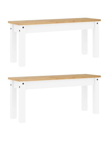 Set da Pranzo 3 pz PANAMA Bianco in Legno Massello di Pino