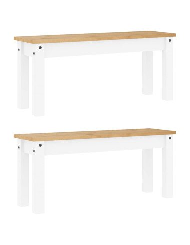 Set da Pranzo 3 pz PANAMA Bianco in Legno Massello di Pino