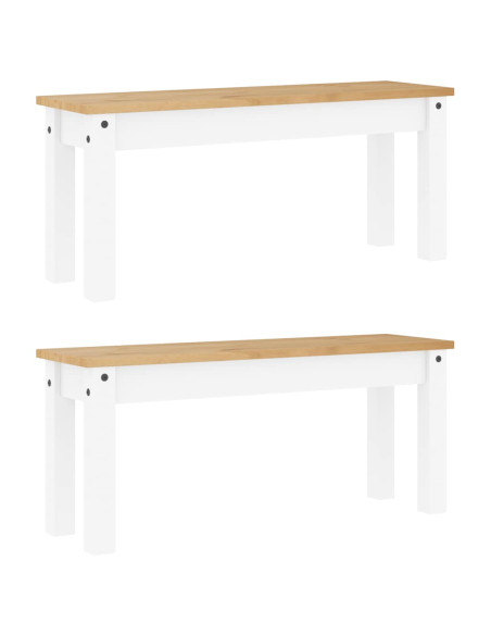 Set da Pranzo 3 pz PANAMA Bianco in Legno Massello di Pino