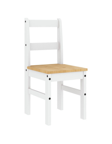 Set da Pranzo 4 pz PANAMA Bianco in Legno Massello di Pino