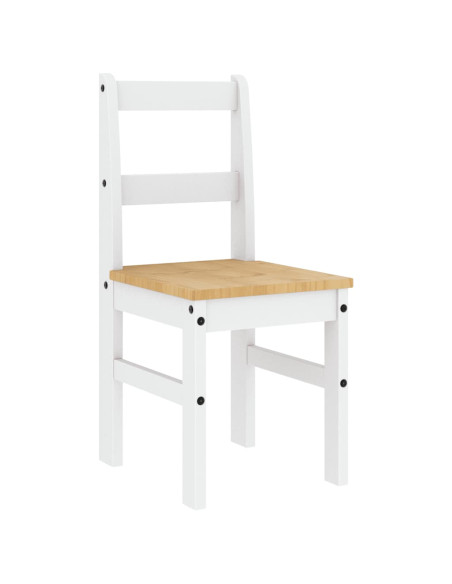 Set da Pranzo 4 pz PANAMA Bianco in Legno Massello di Pino