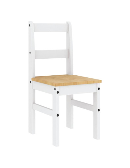 Set da Pranzo 4 pz PANAMA Bianco in Legno Massello di Pino