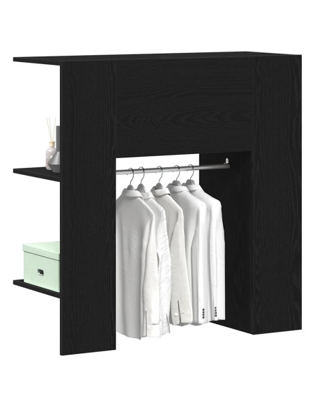 Armadio per corridoio con porta Rovere Nero 97,5 x 37 x 99 cm