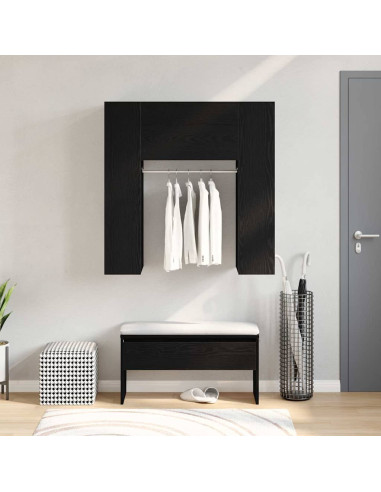 Armadio per corridoio con porta Rovere Nero 97,5 x 37 x 99 cm