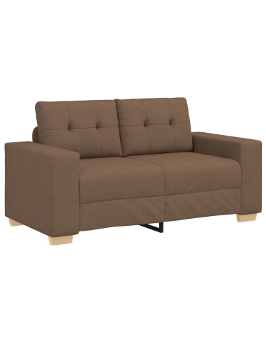 Divano 3 pcs Marrone 221 x 80 x 80 cm Tessuto misto lino