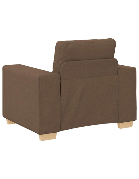 Divano 3 pcs Marrone 221 x 80 x 80 cm Tessuto misto lino
