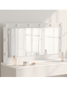 Specchio da Vanità Rettangolare Bianco 100 x 55 x 18 cm