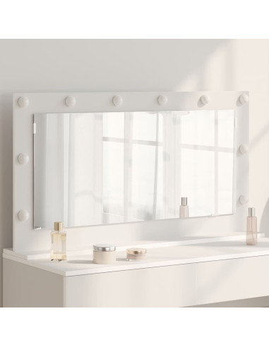 Specchio da Vanità Rettangolare Bianco 100 x 55 x 18 cm