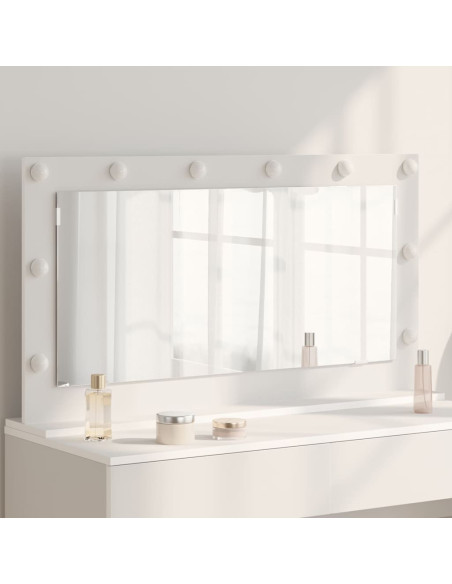 Specchio da Vanità Rettangolare Bianco 100 x 55 x 18 cm