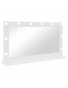 Specchio da Vanità Rettangolare Bianco 100 x 55 x 18 cm 2