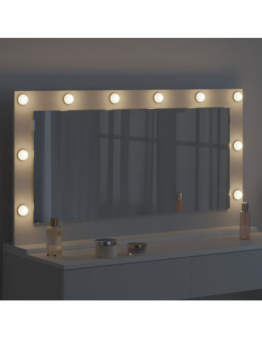 Specchio da Vanità Rettangolare Bianco 100 x 55 x 18 cm