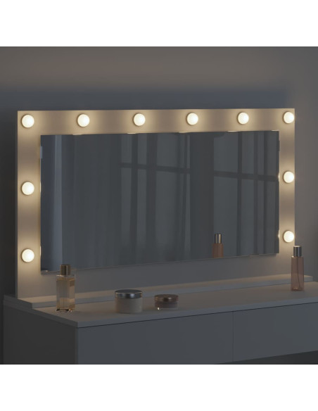 Specchio da Vanità Rettangolare Bianco 100 x 55 x 18 cm