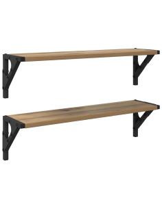 Scaffali da parete 2 pcs Rovere artigianale 60 x 15 x 15,5 cm 2