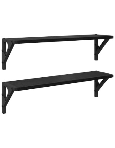 Scaffali da parete 2 pcs Rovere Nero 60 x 15 x 15,5 cm
